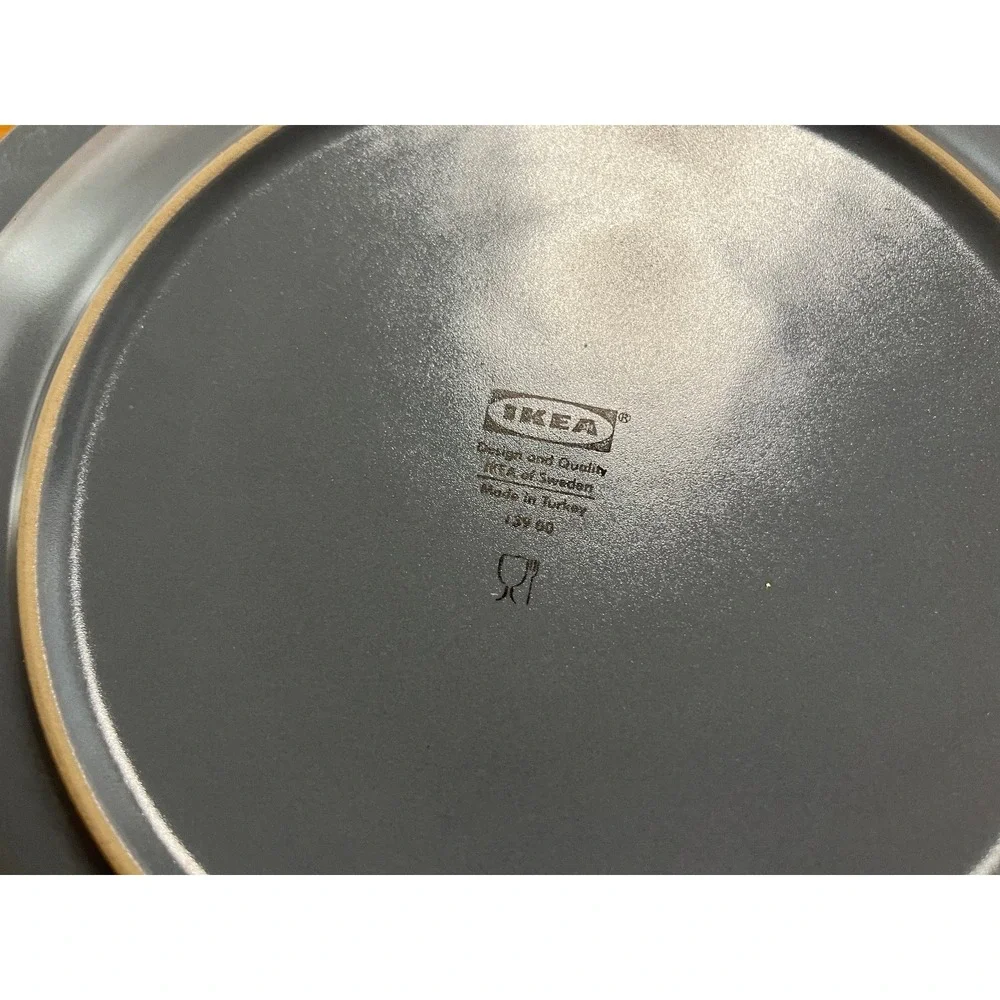 IKEA Dinner Plates Set of 5 Gray Round Dishes Modern Minimalist Style